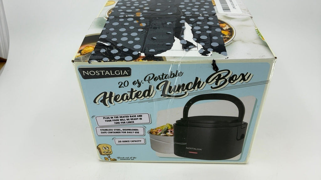 Black Portable Electric Lunch Box, 20 Oz, Leak-Proof, 2.5 Cup