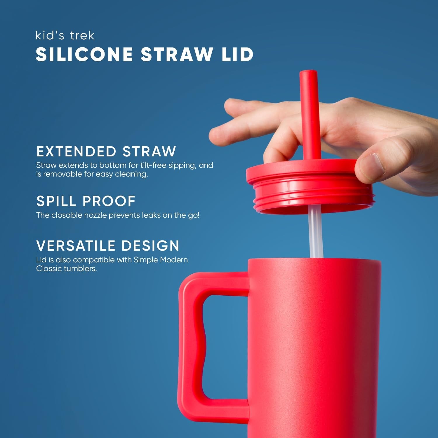 Kids 24 oz Trek Tumbler - Stainless Steel w/ Handle - Blue Dune