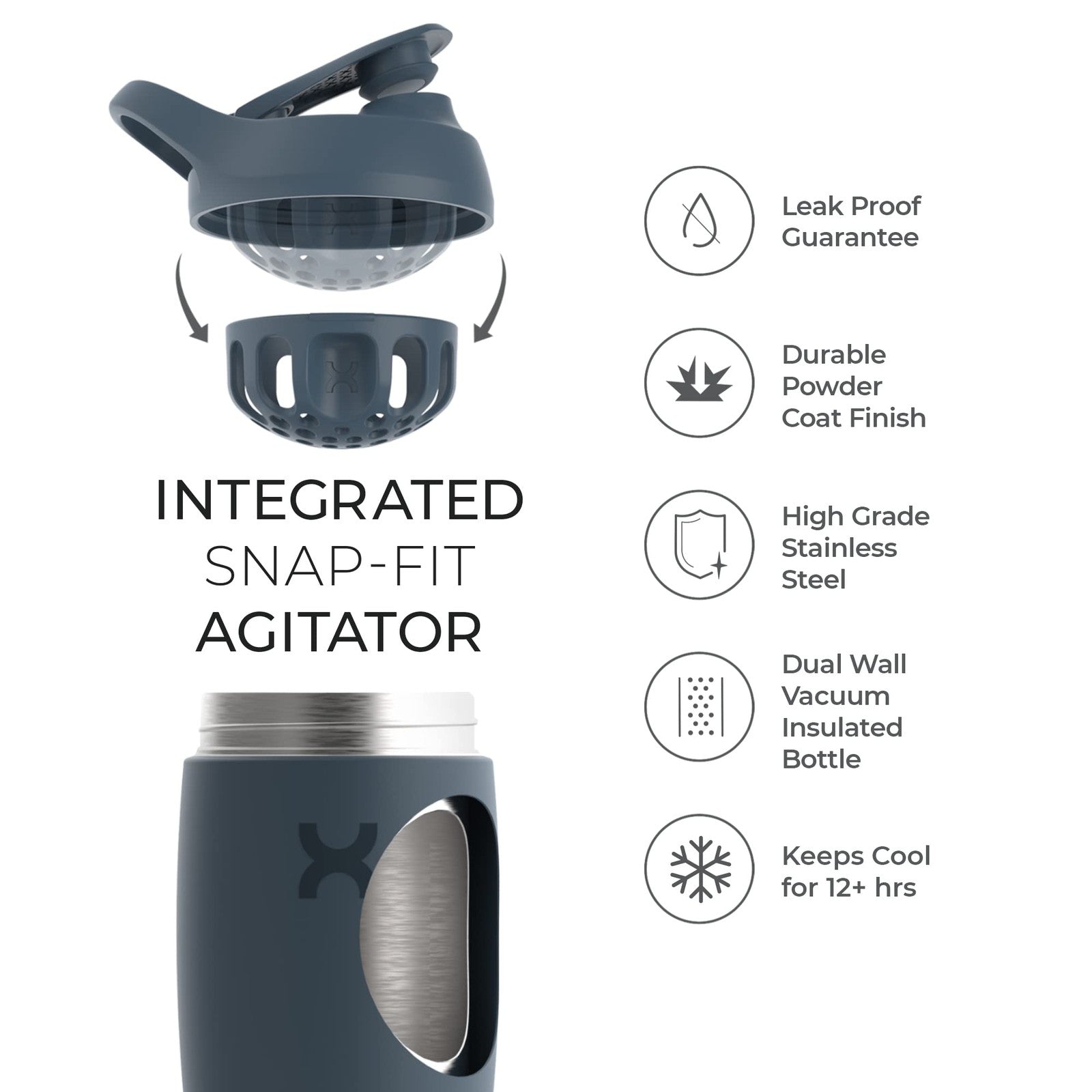 18oz Coral Stainless Steel Shaker Bottle by Promixx - Insulated