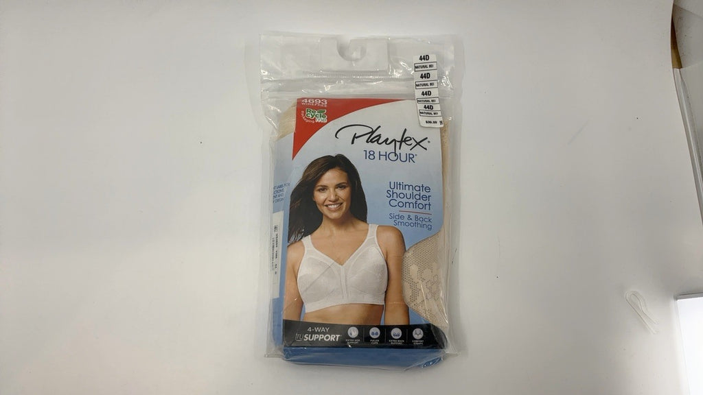 Playtex 18 Hour Wireless Bra 44D, Natural Beige, 4-Way TruSupport