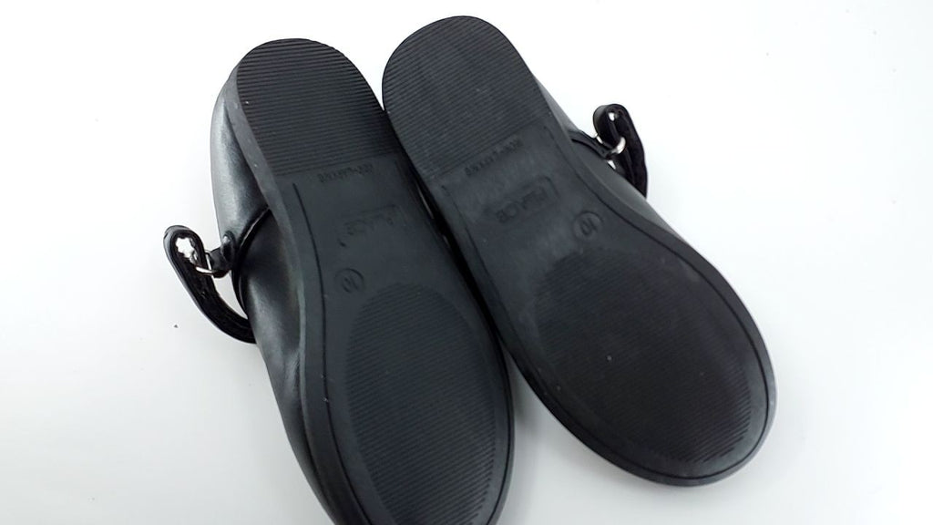 Closed Toe Maryjane Flats for Girls, Black Flower, Toddler Size 10