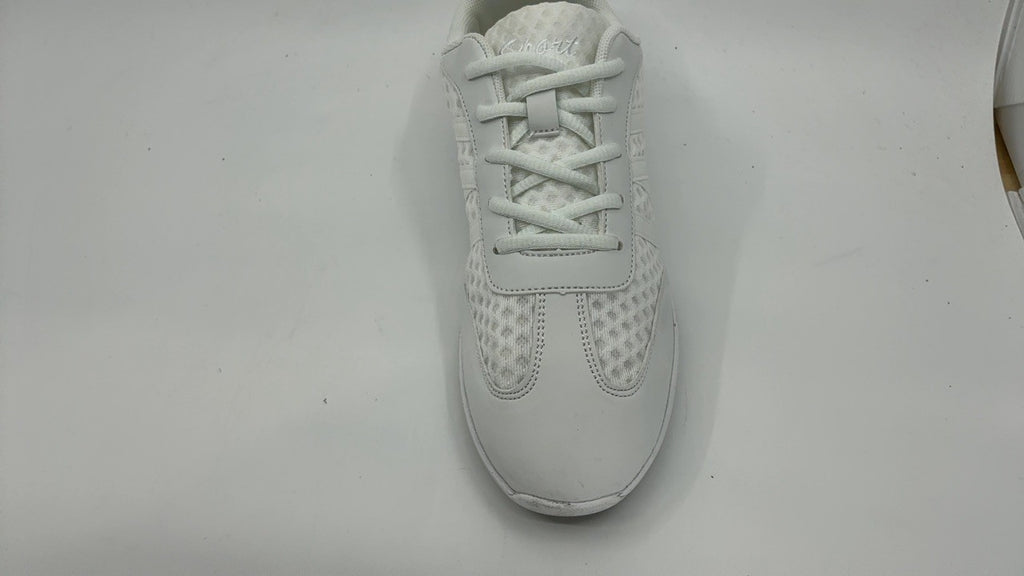 Girls Size 9 Cheer Shoes White Microfiber Breathable Dance Sneakers
