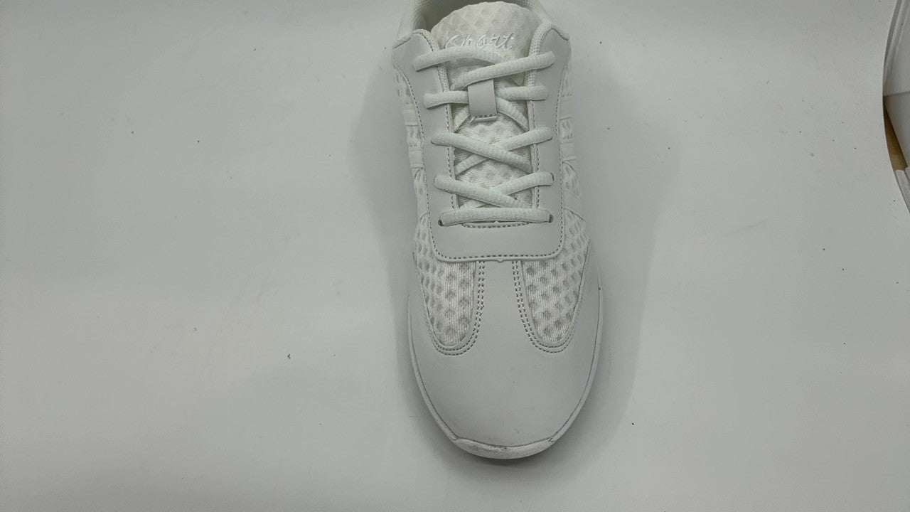 Girls Size 9 Cheer Shoes White Microfiber Breathable Dance Sneakers