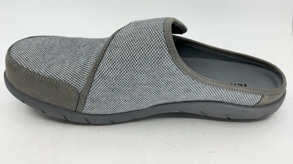 Men's Grey 13 Slippers - Extra Wide Diabetic Design w/ Adjustable Strap