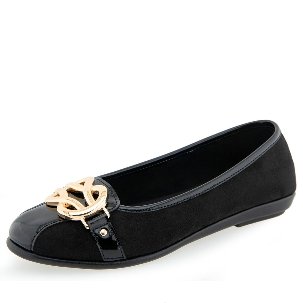 Aerosoles Big Bet Ballet Flat, Black Faux Suede, 10M