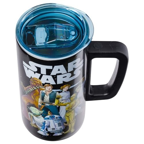 15oz Star Wars Stainless Steel Travel Mug w/ Handle - Luke, Leia, Yoda