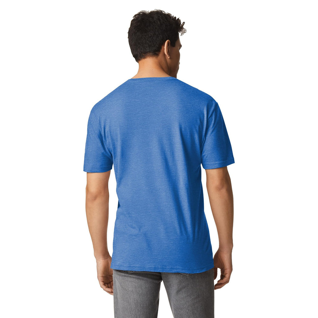 2-Pack Gildan G64000 Softstyle Cotton T-Shirts, Large, Heather Royal