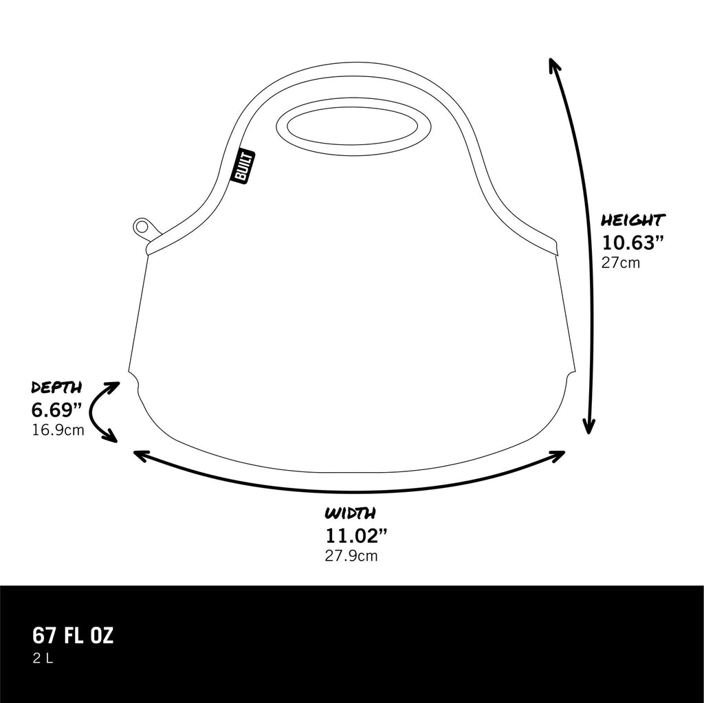 Black Neoprene Lunch Tote Bag, BUILT Gourmet Getaway, Reusable & Insulated