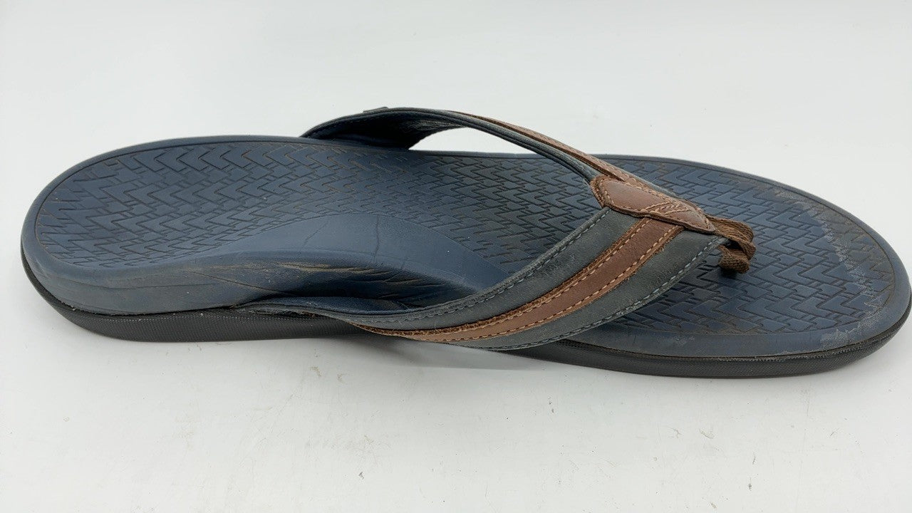 Vionic Mens Tide II Flip-Flop Navy/Brown 13 M