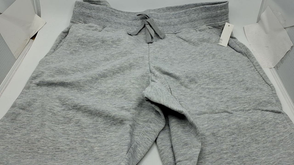 Fleece Sweatpants for Women, Light Grey Heather, Medium, Straight Leg