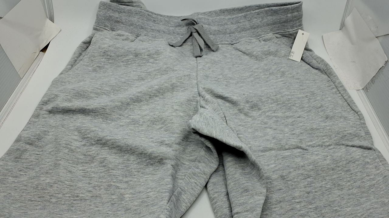 Fleece Sweatpants for Women, Light Grey Heather, Medium, Straight Leg
