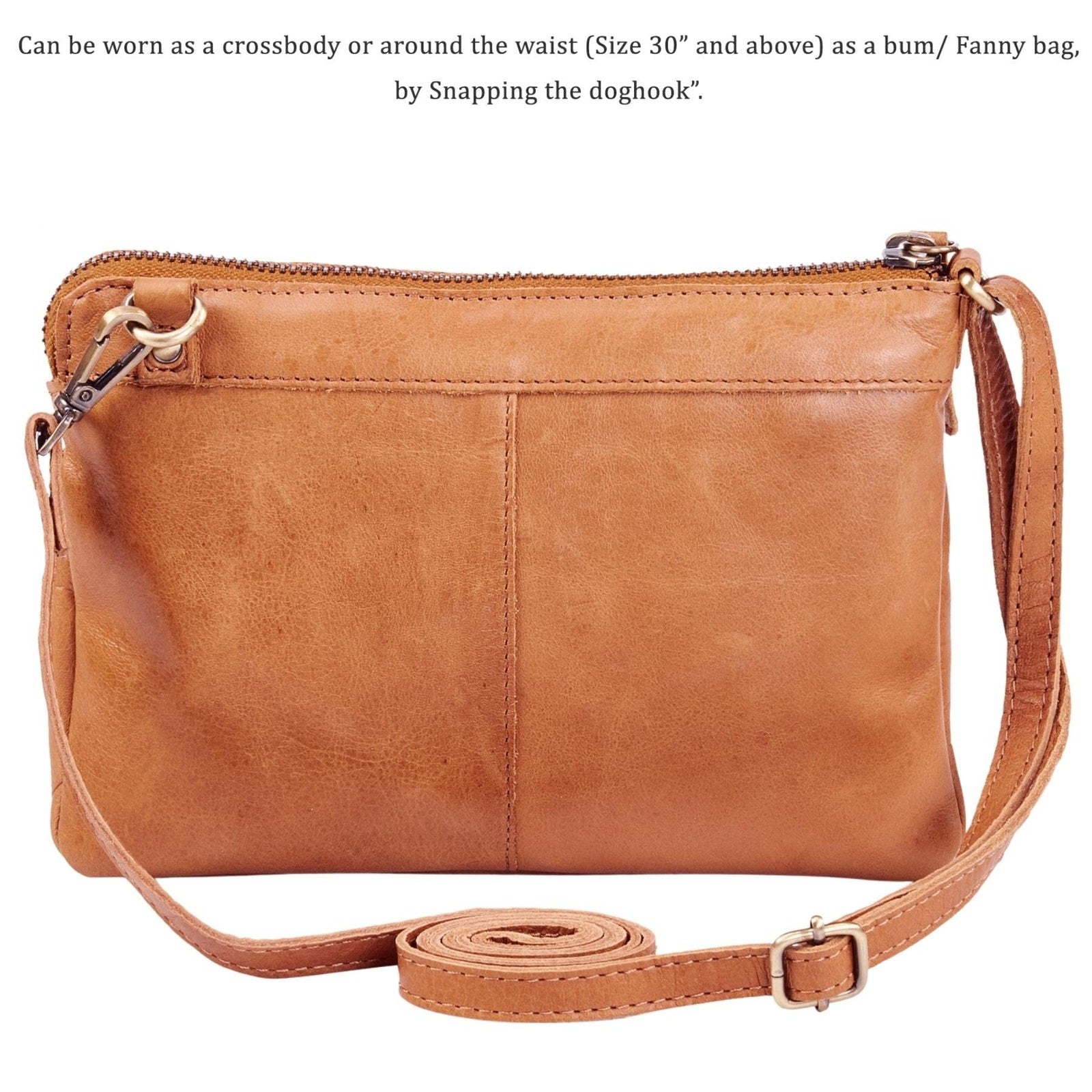 Real Leather Crossbody Bag Women Mustard Multi-Wax Sling Handbag