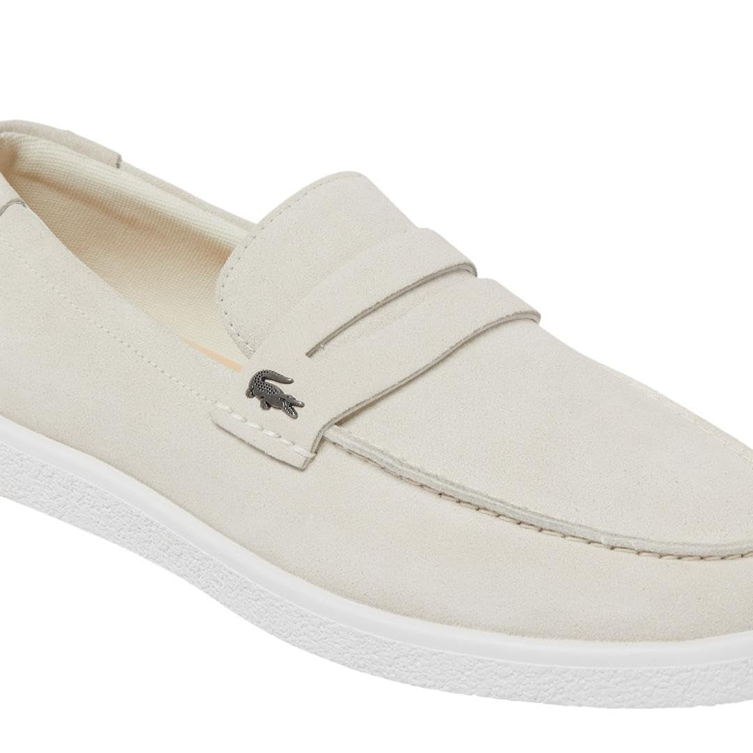 Lacoste Men's Cochet Loafer, Off White/White, 7.5