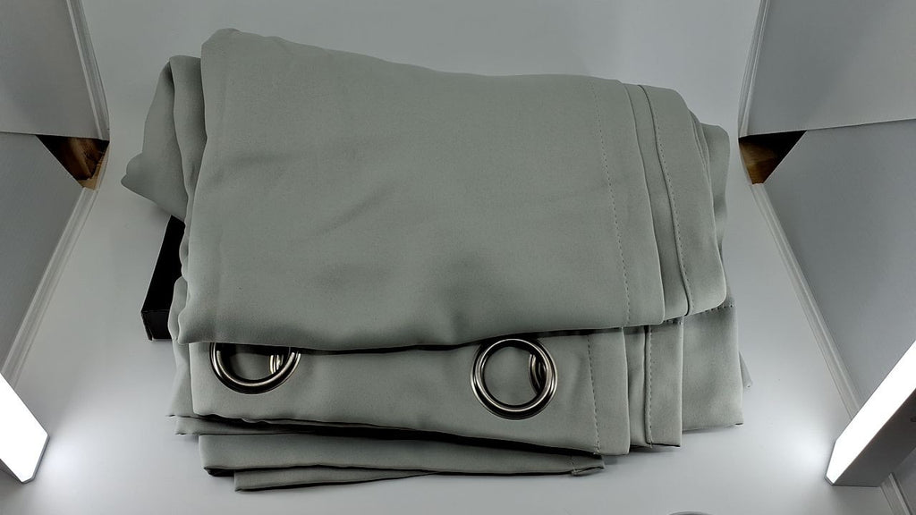 Insulated Blackout Curtain Panels, 52"W x 120"L, Light Gray, Modern Design