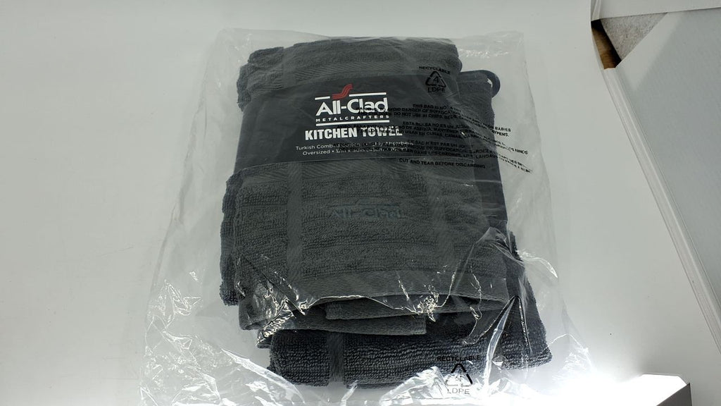 Highly Absorbent 17x30in Kitchen Towels 2-Pack Cotton Pewter