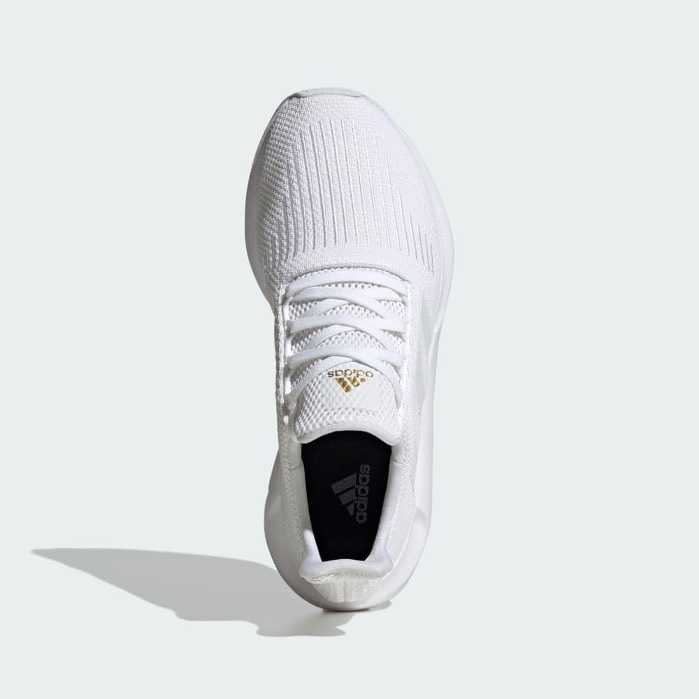 adidas Womens Swift Run White/White/Gold Metallic 8