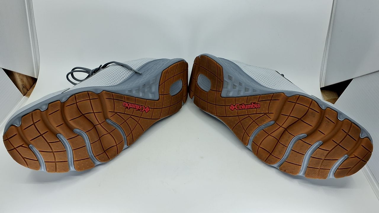 Columbia Mens PFG Castback Non Slip Boat Shoe, Cirrus Grey/Sunset Red, 14 Wide