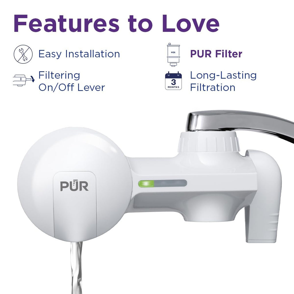 PUR Water Filter System, Horizontal, 100 Gallons, Fits Kitchen Faucets