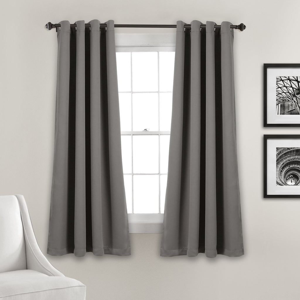 Energy Efficient Blackout Curtains, 52"W x 45"L, Dark Gray, 2 Panels