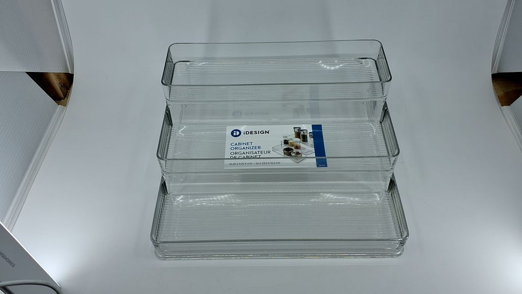 Recycled Plastic 3-Tier Spice Rack Organizer, Clear, 6.25x4x1.25in