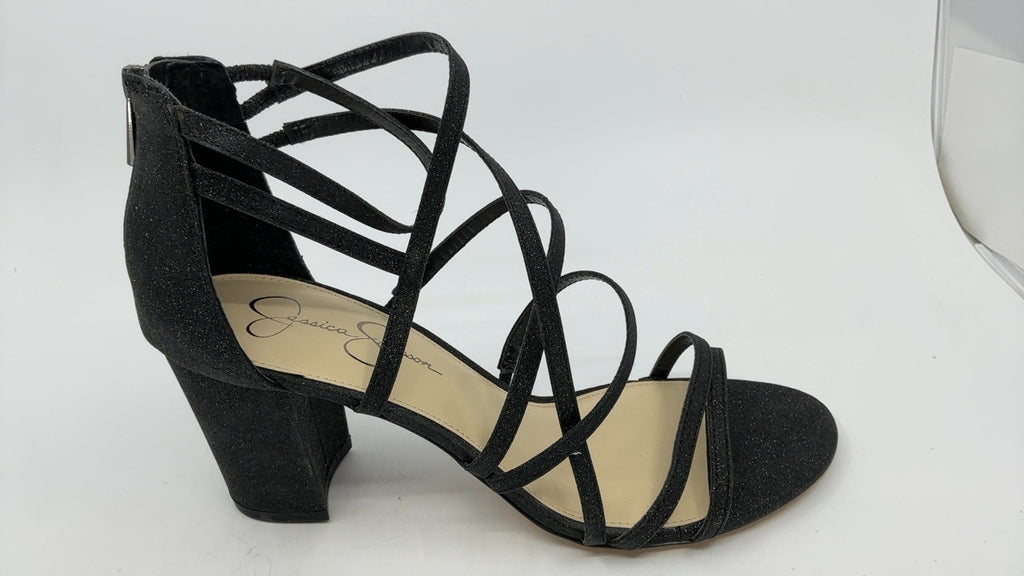 Jessica Simpson Women's Stassey Strappy Block Heel Sandal Heeled, Black, 11
