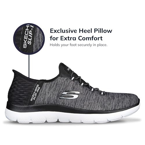 Skechers Women's Summits Sneakers, Hands-Free, Size 8, Vegan, Black White