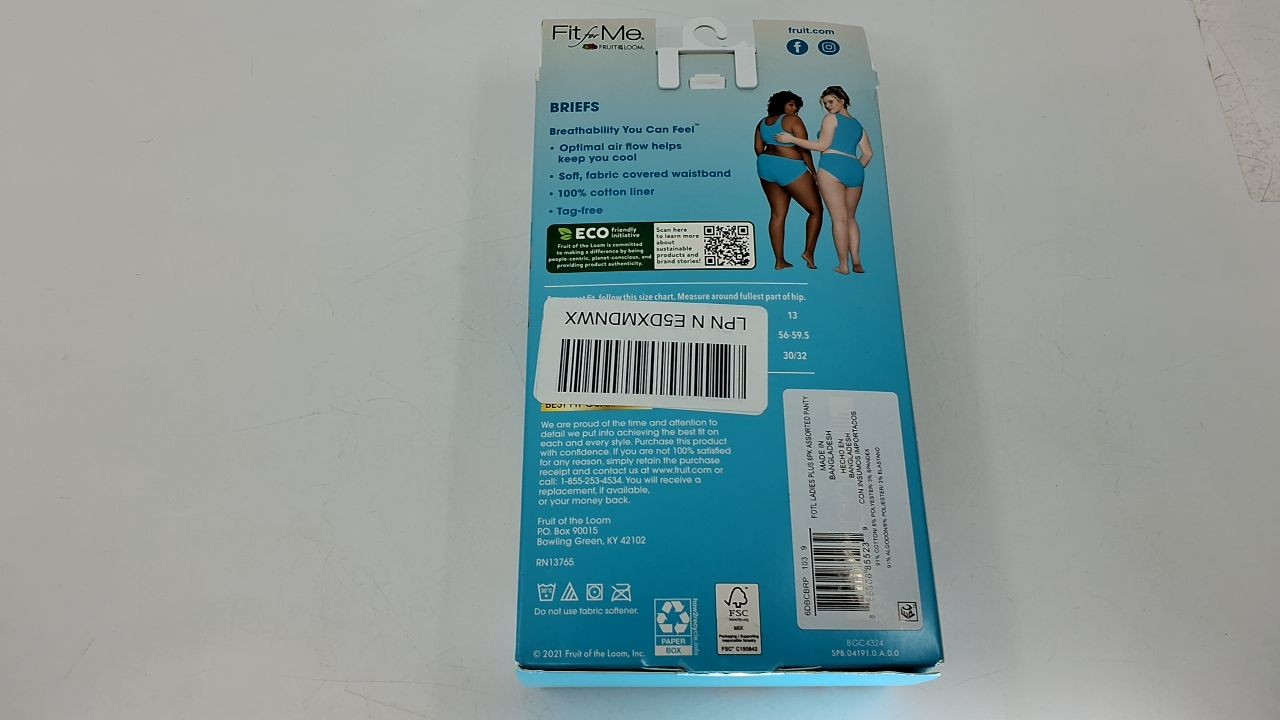 Fruit of the Loom Women's Plus Size Briefs, Cotton Mesh, Size 9 Assorted