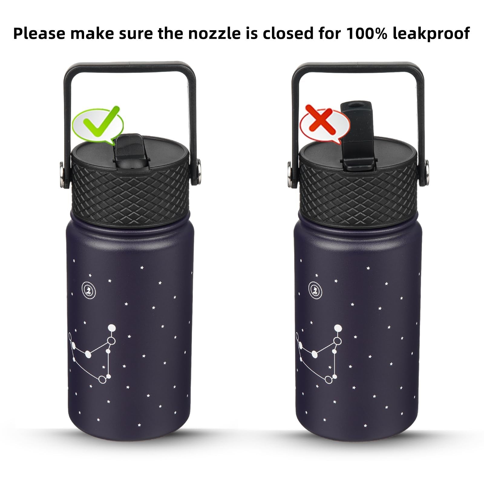 Reusable 15 oz Insulated Water Bottle - Capricornus, BPA Free, Leak Proof