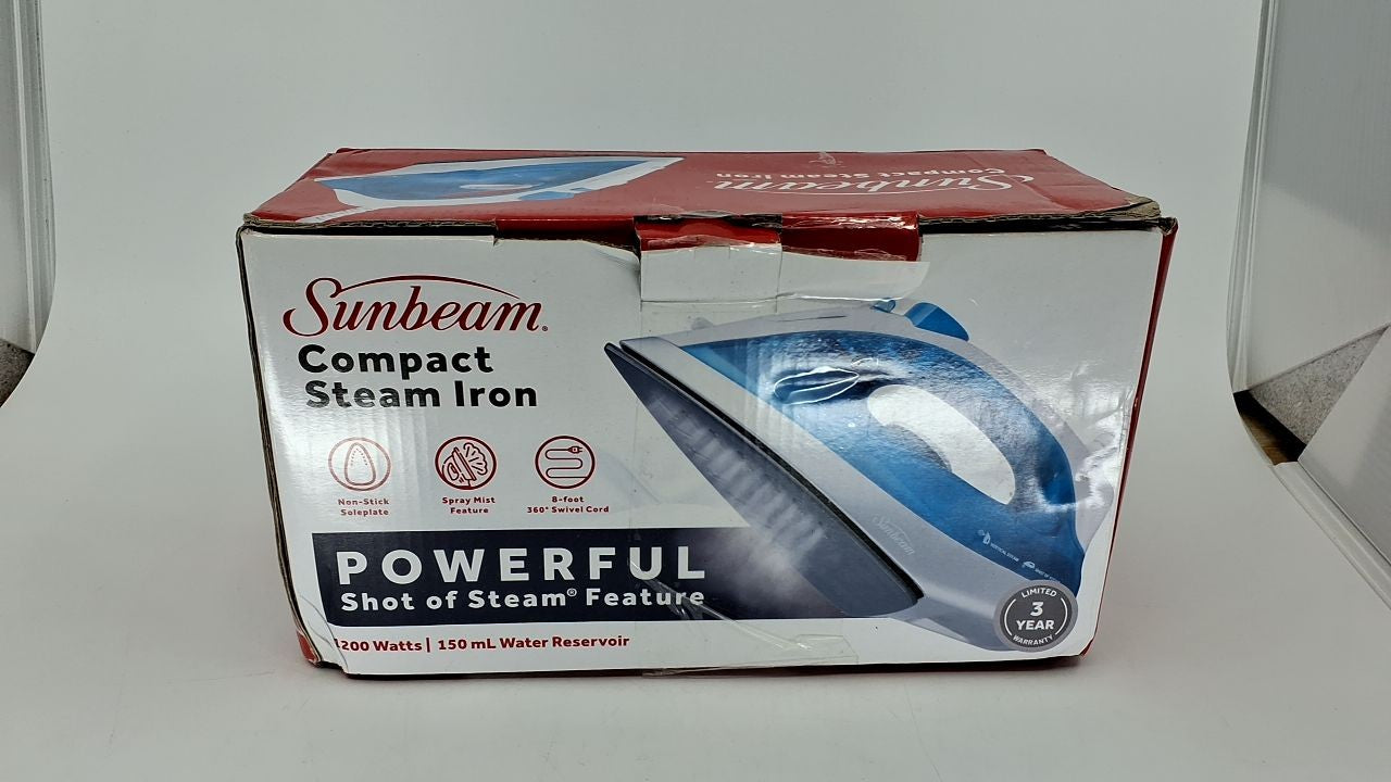 1200W Sunbeam Steam Iron w/ Non-Stick Soleplate & Precision Tip