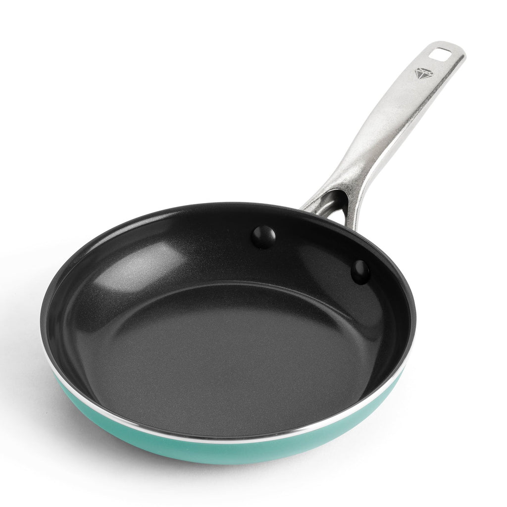 Blue Diamond 8" Frying Pan Skillet, Turquoise Ceramic, Nonstick & PFAS-Free