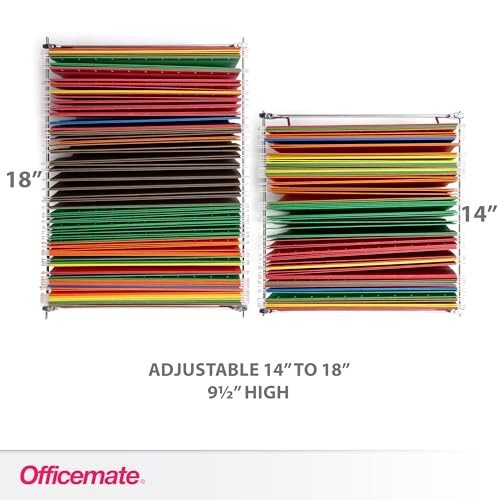 Adjustable Hanging File Frame, Letter Size, 14-18 In, Pack of 2, Silver