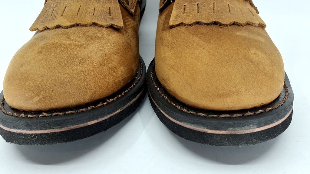 Ad Tec 9in Men's Packer Work Boots, Brown Leather, Non-Slip Sole, 10