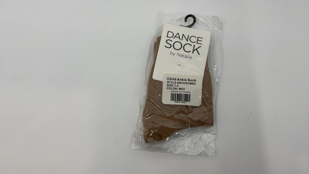 Natalie Dancewear Kids Skin Tone Socks for Dancing Medium NSOCKC