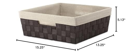 Whitmor Woven Strap Liner Shelf Tote, Espresso