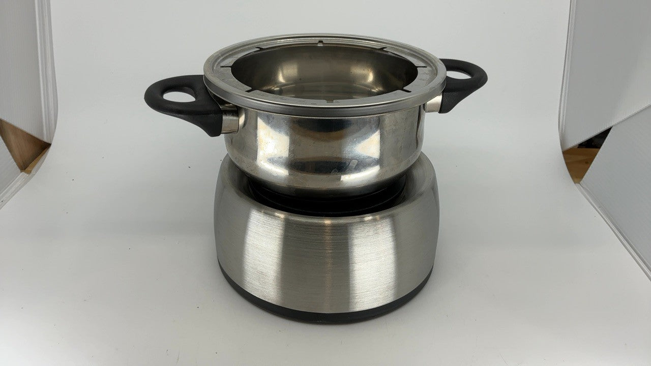 Nostalgia 6-Cup Electric Fondue Pot Set w/ Color-Coded Forks, Stainless Steel