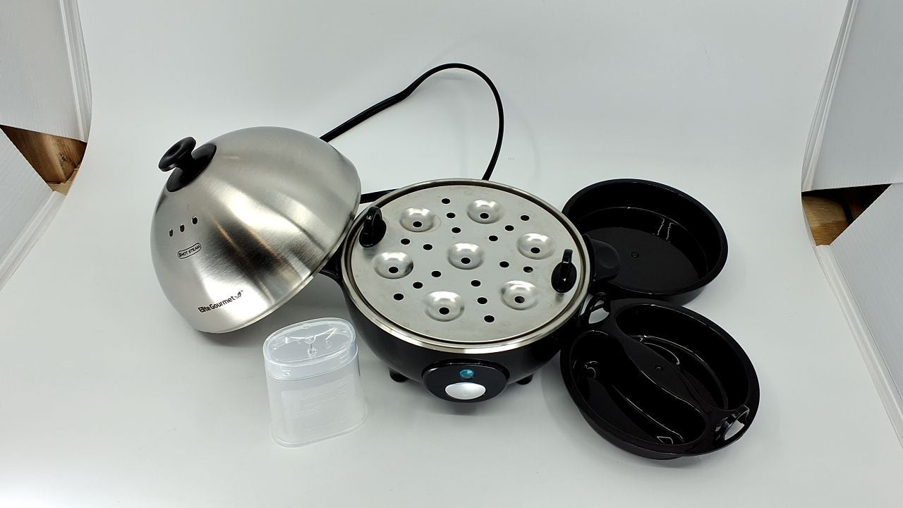 Elite Gourmet EGC-508 Egg Cooker, 7 Egg, Stainless Steel, Auto Shut-Off
