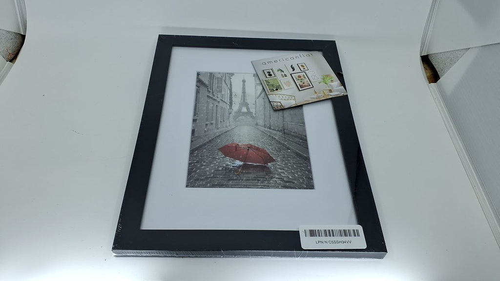 11x13 Black Frame - Engineered Wood, Shatter Resistant Glass, Mat Included