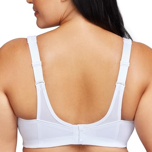 Glamorise Plus Size MagicLift Seamless Sports Bra 34F White #1006