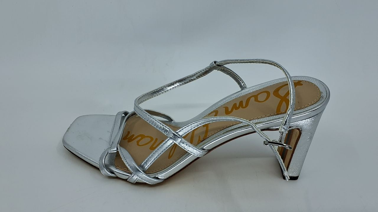 Sam Edelman Women's Emmie Heeled Sandal, Soft Silver, 7.5