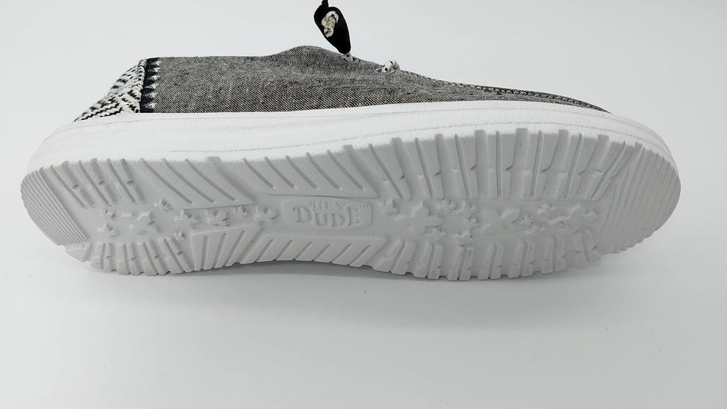 HEYDUDE Women's Wendy Chambray Woven Onyx Size 9