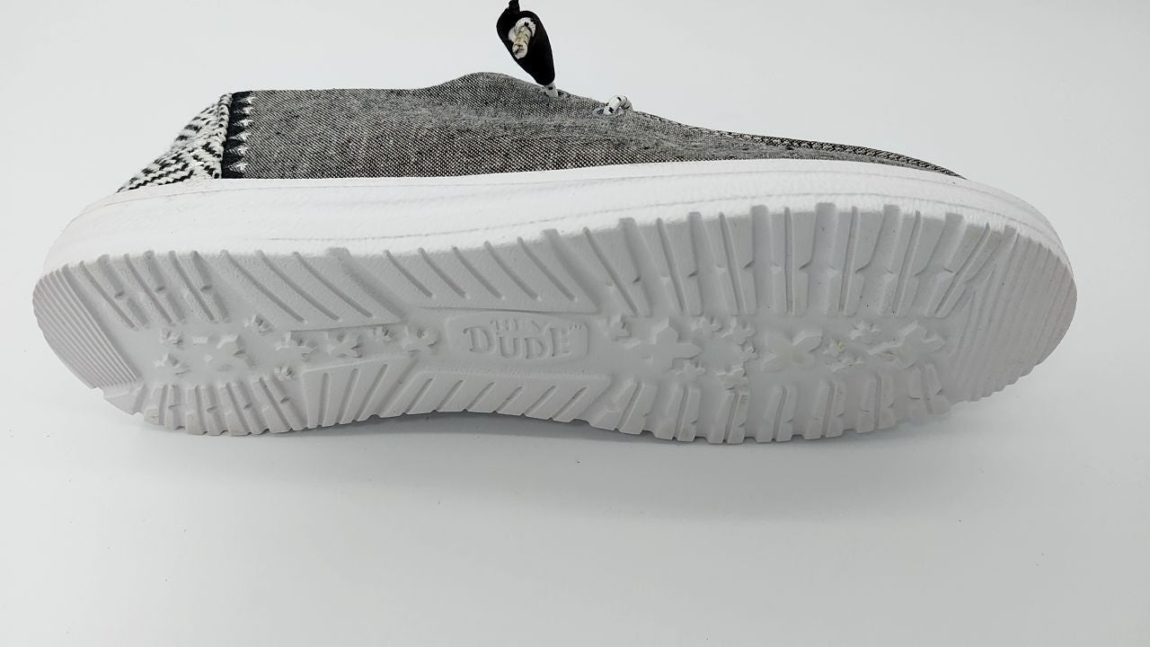 HEYDUDE Women's Wendy Chambray Woven Onyx Size 9