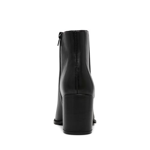 Steve Madden Women's Jozie Ankle Boot, Black Leather, 10M