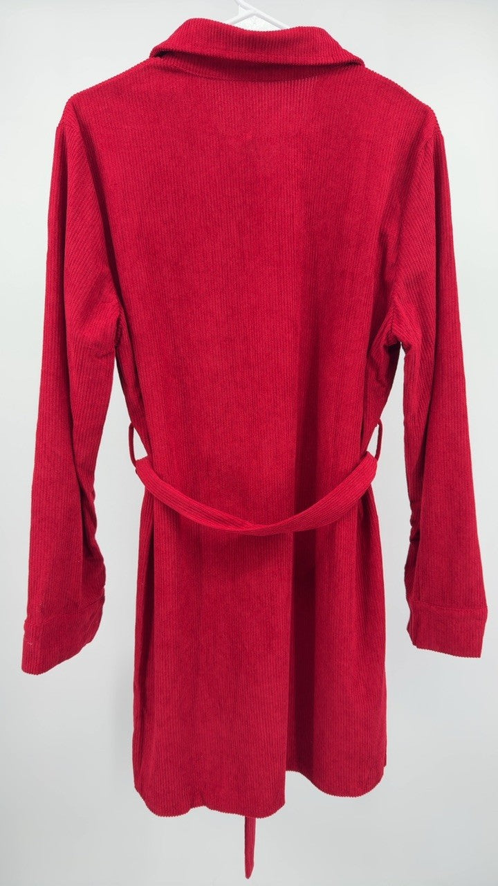 Button-Front Corduroy Shirt Dress