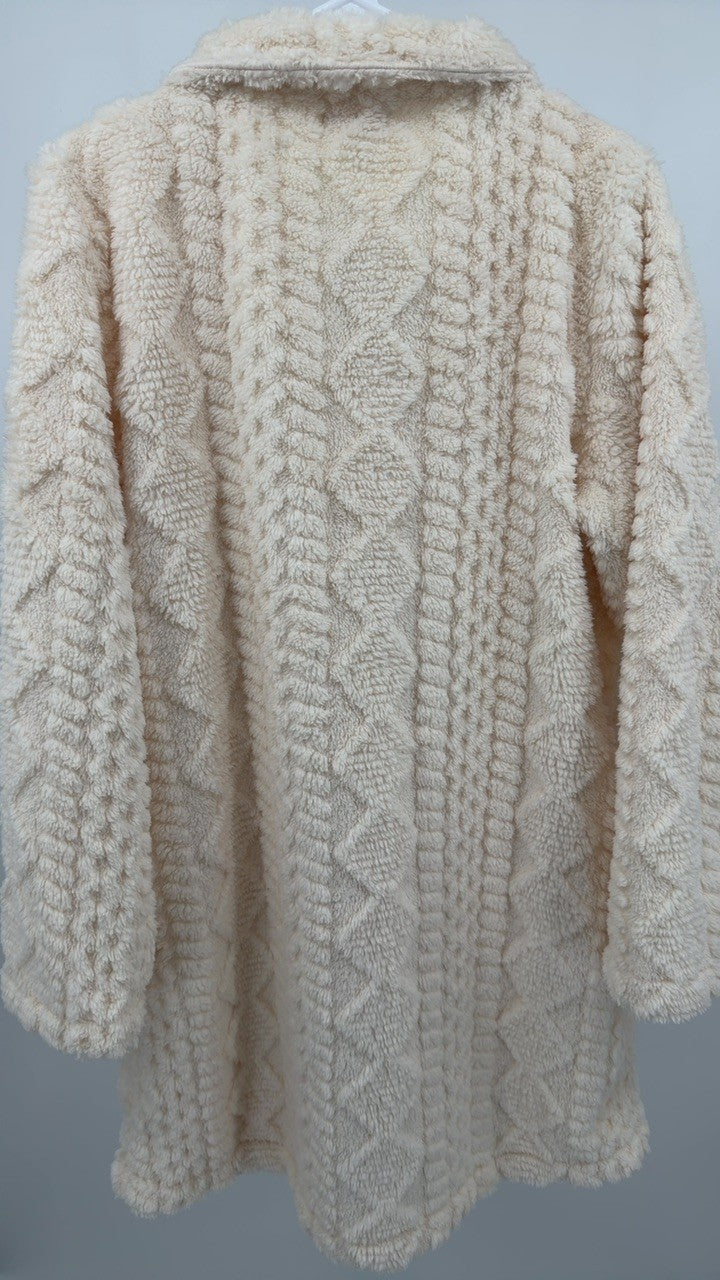 Fleece Double-Breasted Longline Coat