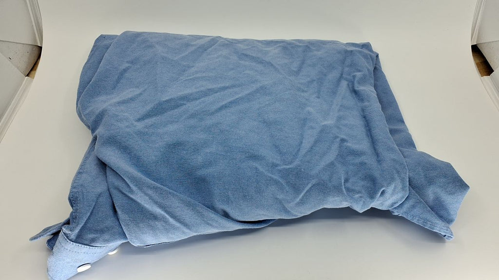 Haggar Smart Wash Blue Stripe Dress Shirt 18.5" Neck 36-37" Sleeve