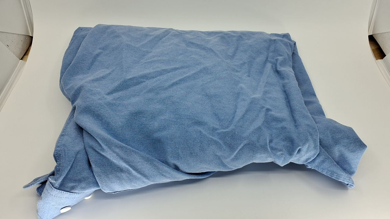 Haggar Smart Wash Blue Stripe Dress Shirt 18.5" Neck 36-37" Sleeve