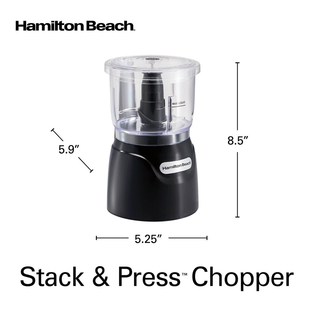 Electric Vegetable Chopper, 3-Cup, Black, 350 Watts, Hamilton Beach