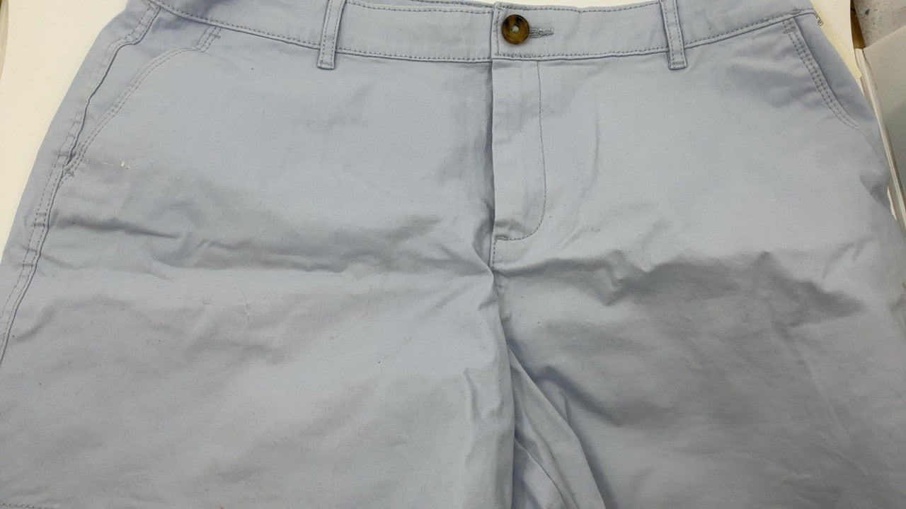 Mid-Rise Slim-Fit 5 Inseam Chino Shorts Light Blue Size 16