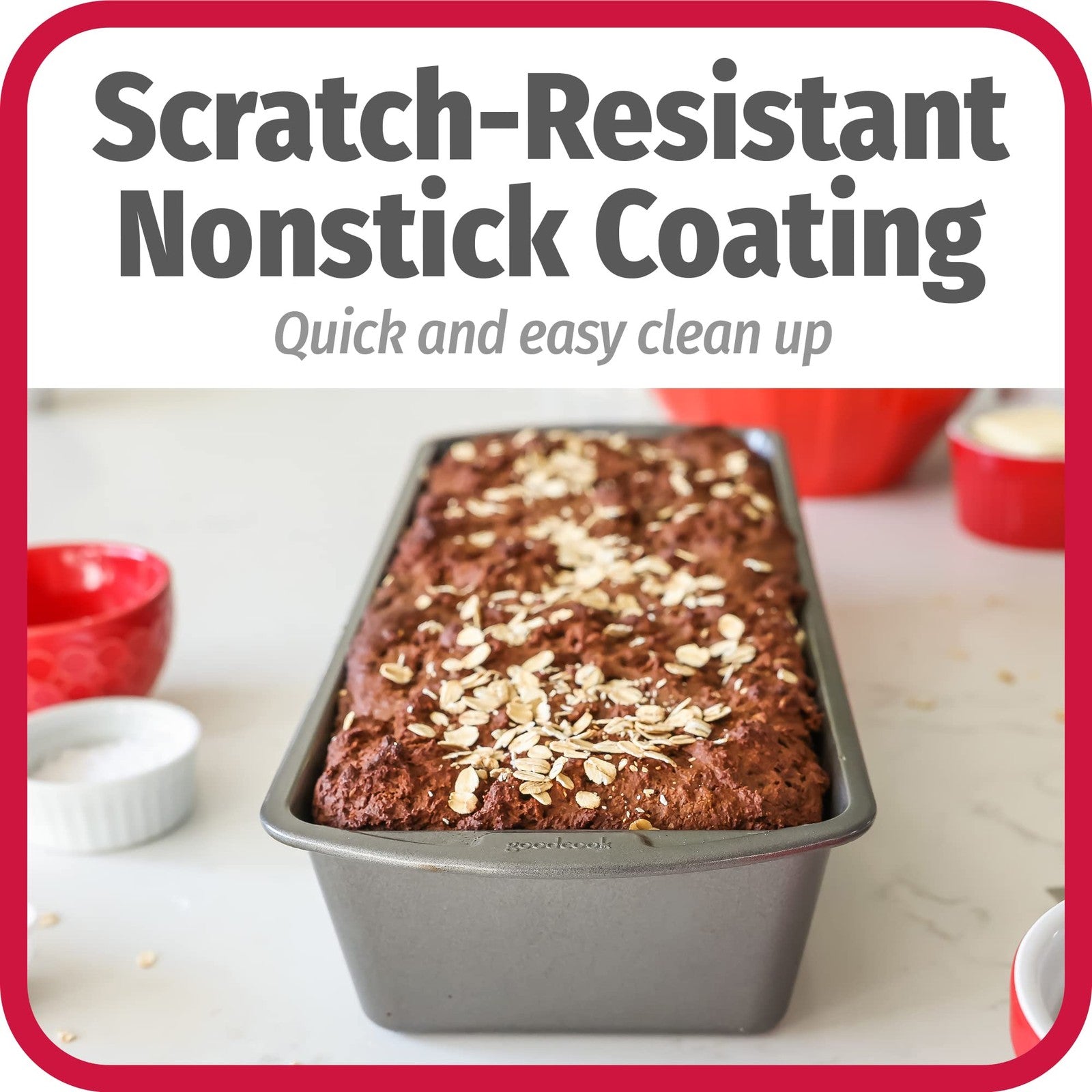 Gray Nonstick Loaf Pan 13 x 5 In Heavy-Duty Steel Oven & Dishwasher Safe