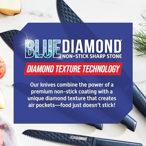 Blue Diamond Sharp Stone 3-Piece Cutlery Set, Nonstick & Dishwasher Safe